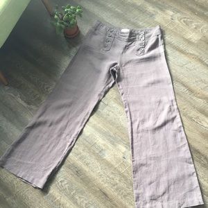 Sz 12 Anthropologie Elevenses Wide Leg Linen Pants